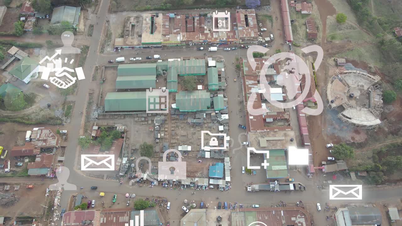 vista de paisaje de la ciudad-drone