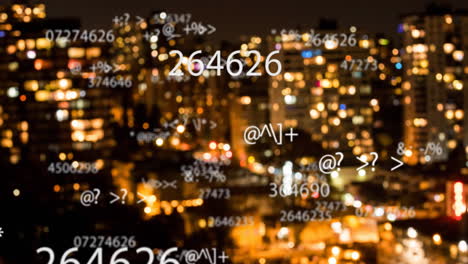 animación del procesamiento de datos científicos sobre el paisaje urbano
