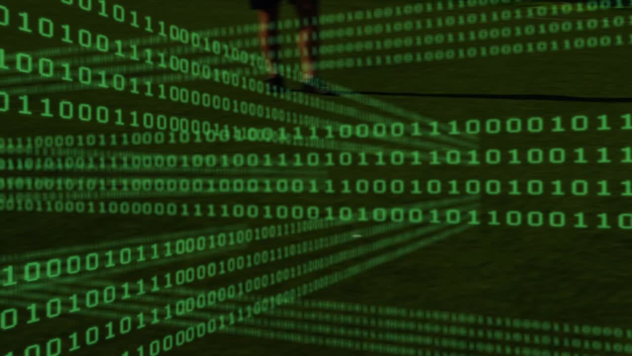 Animation of data processing over diverse male soccer players during training