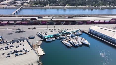 vista aérea de los barcos de pesca de la playa larga