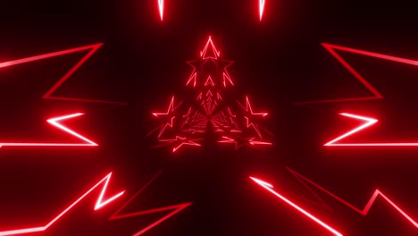 red neon star tunnel