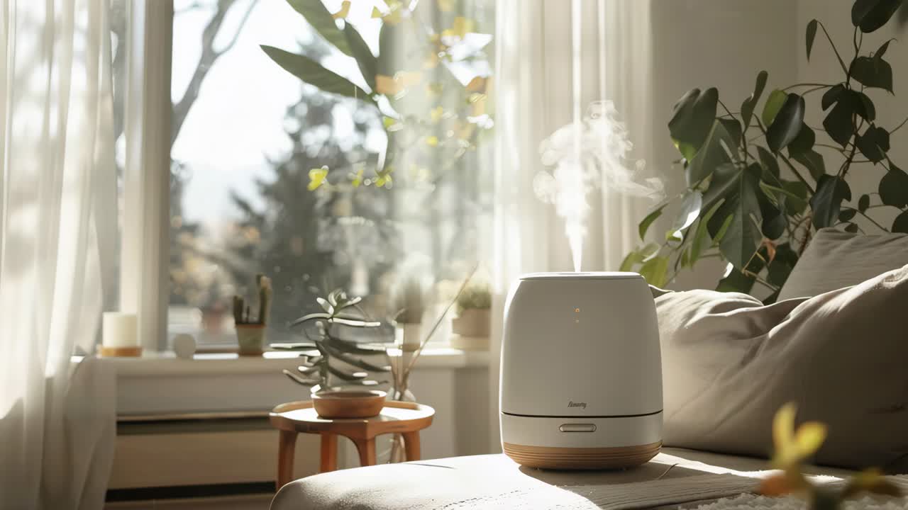 Modern Humidifier in a Cozy Living Room