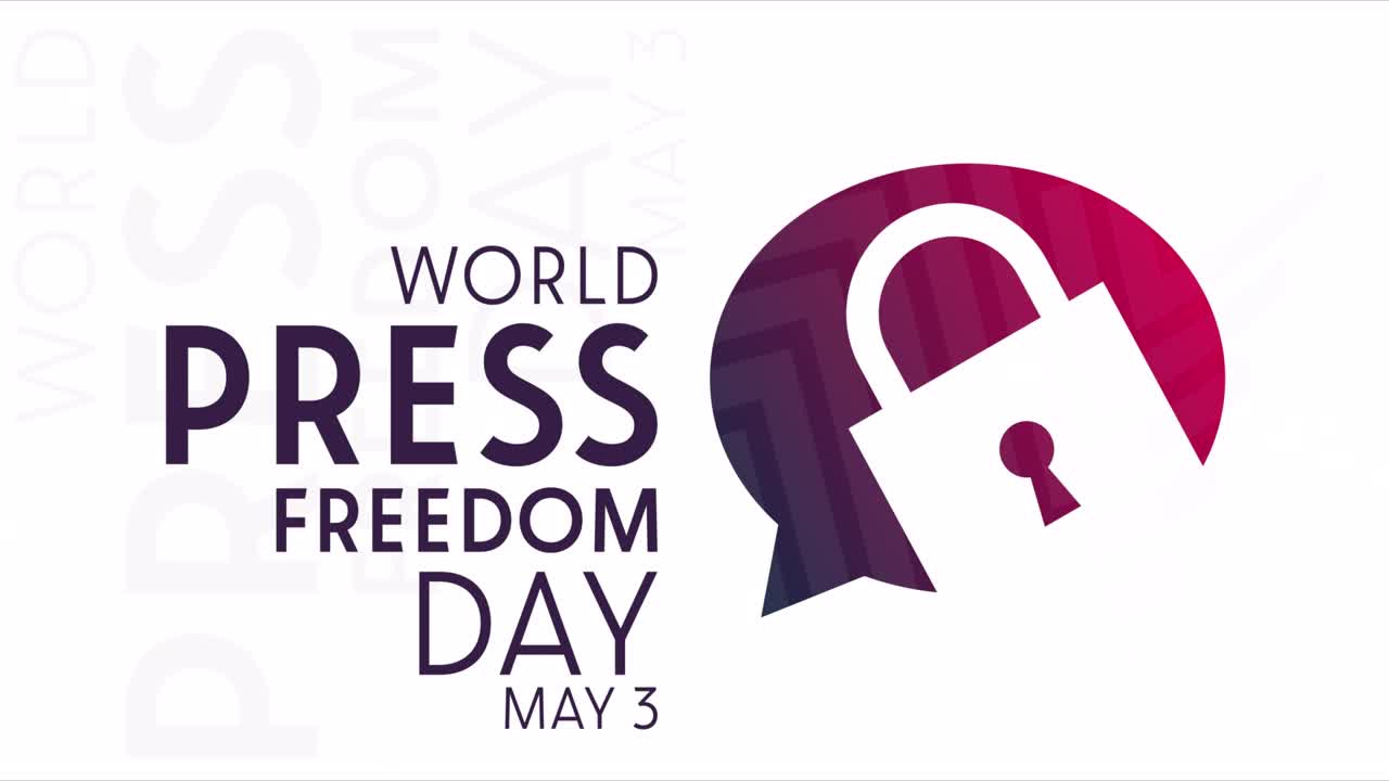 día mundial de la libertad de la prensa. 3 de mayo. hd, imágenes en 4k. diseño de movimiento animación de vacaciones. video de bucle.