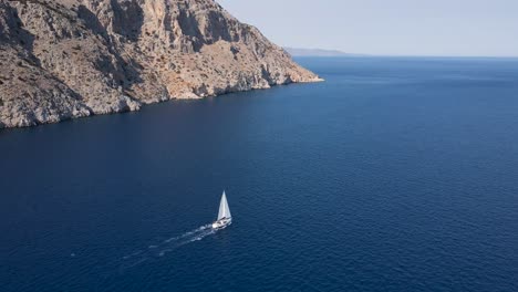 bavaria sailboat off the coast of dokos island sailing in the mediterranean sea greece summertime