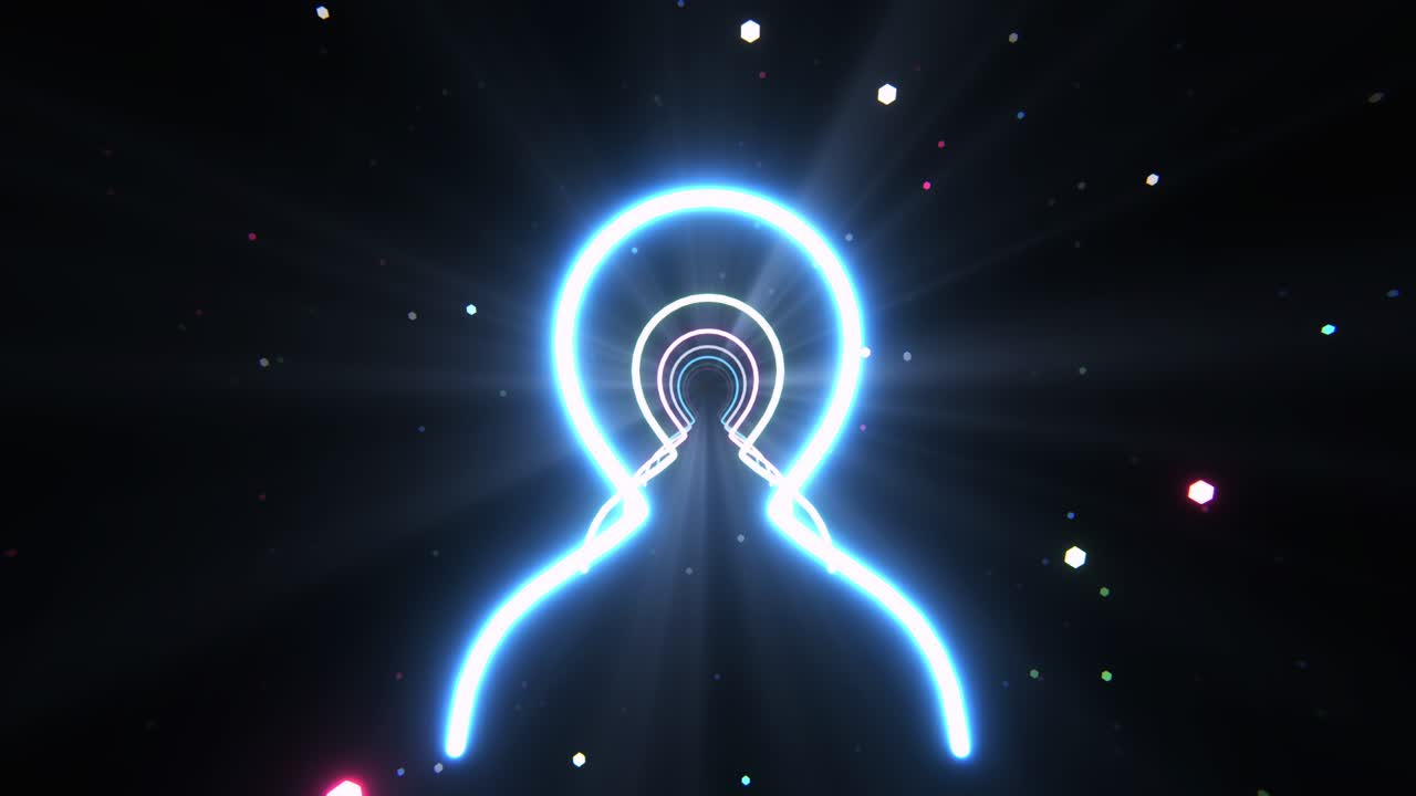 흑색 배경에 네온 인간 모양의 4k 비디오