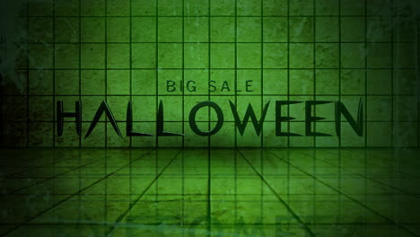 Gran-Venta-De-Halloween-En-La-Pared-Verde-En-La-Habitación-Sucia