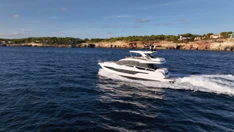 Drone-circling-Luxury-Yachts-While-Driving-along-Mediterranean-Coastline