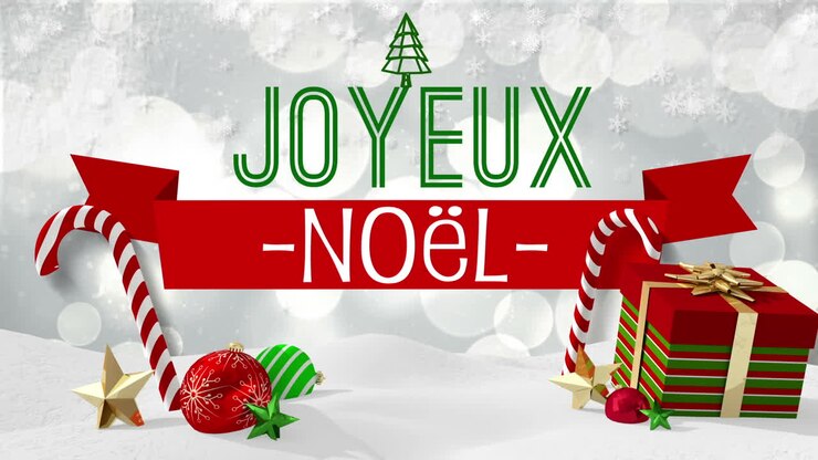 Scène de Noël en boucle avec des vœux en français
