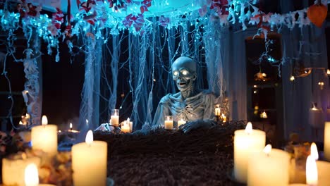 spooky skeleton halloween decoration