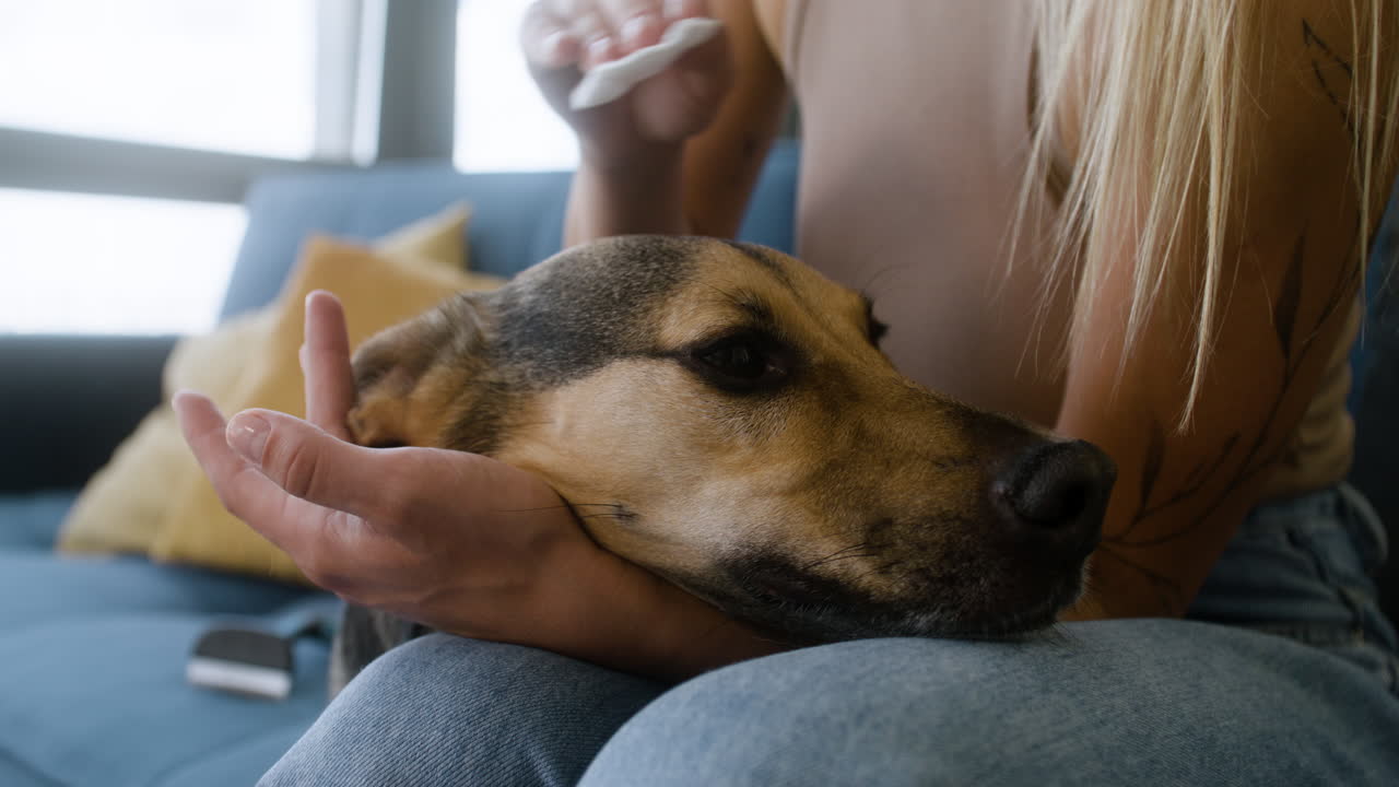 개 얼굴 의 가까운 모습