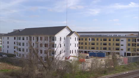 Drone-shot-of-new-housing-construction-in-East-Houston,-Texas