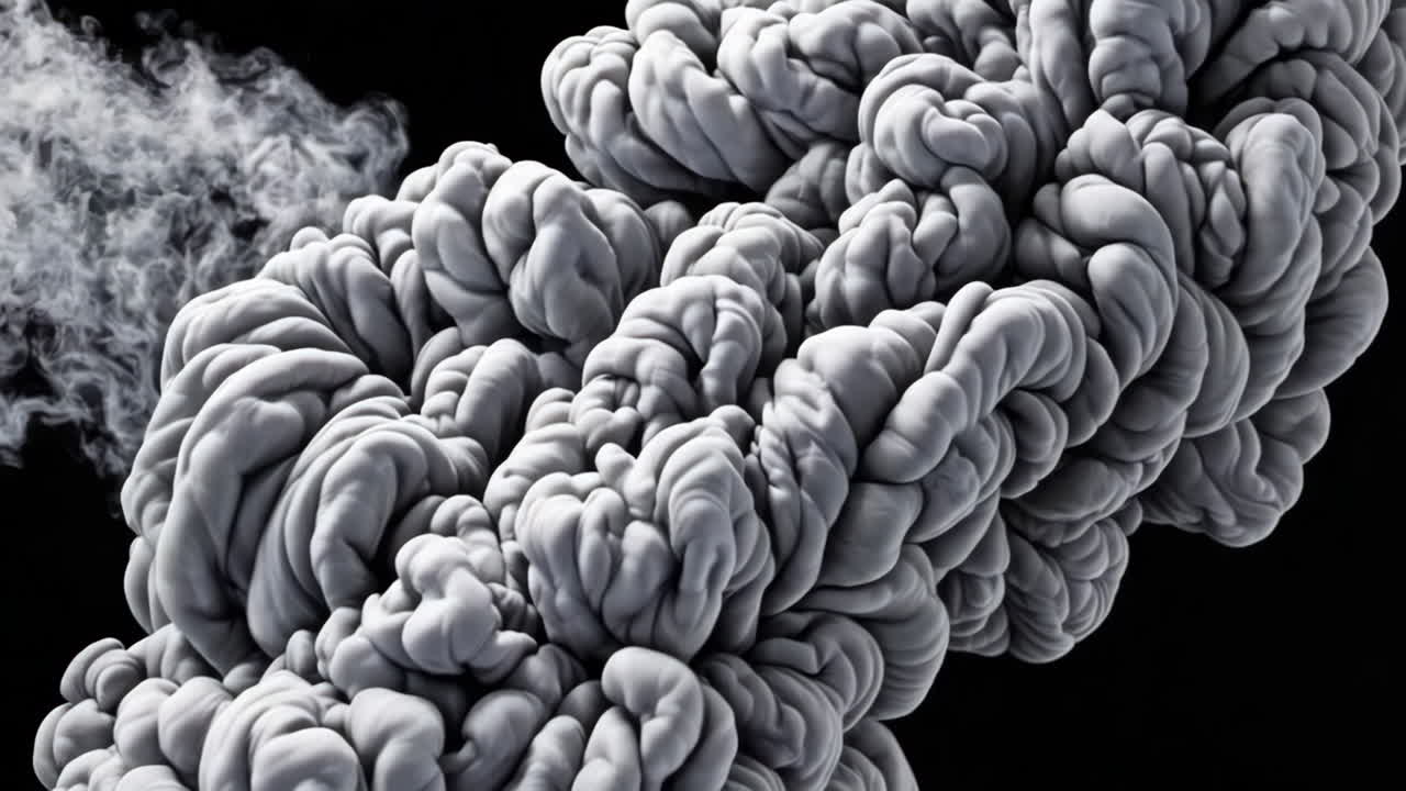 Abstract Gray Ink and Smoke