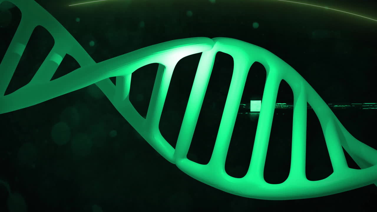 procesamiento de datos científicos, animación de la cadena de adn y codificación binaria