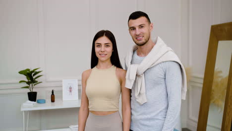 young couple in massage room