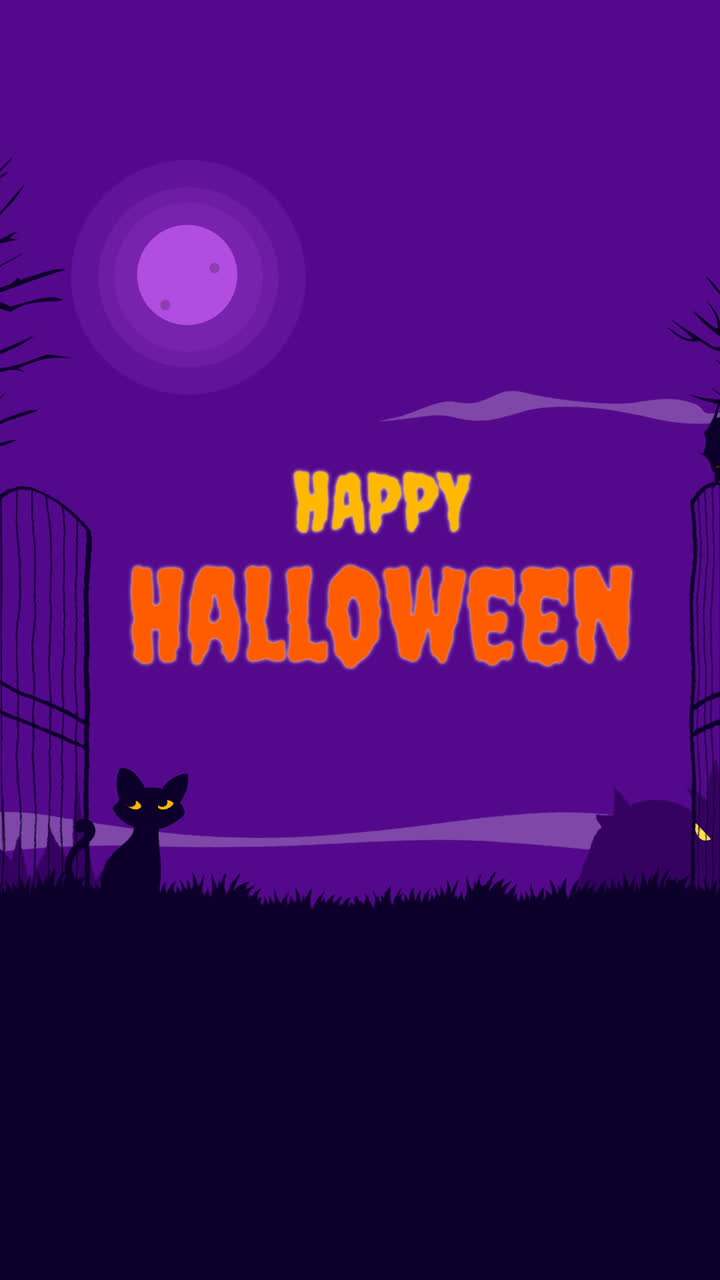 할로윈 축제를 위한 손으로 그린 배경의 애니메이션