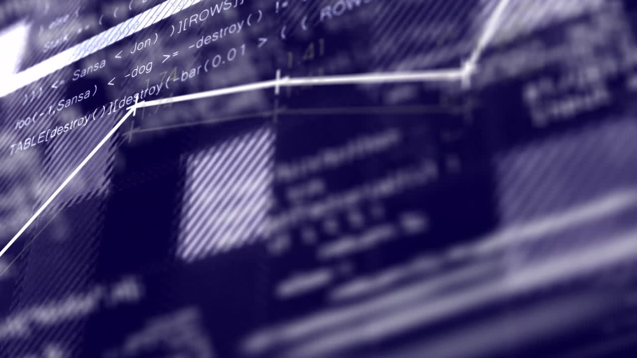 Coding and data visualization elements in digital animation interface design