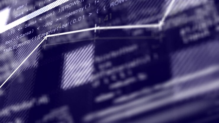 Coding and data visualization elements in digital animation interface design