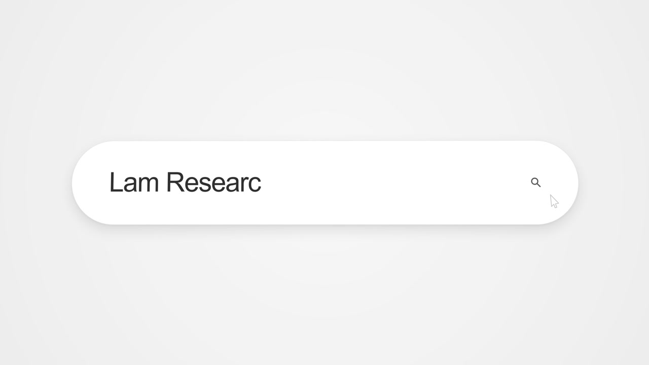 Search engine screen showing a search for Lam Research being entered into a webpage