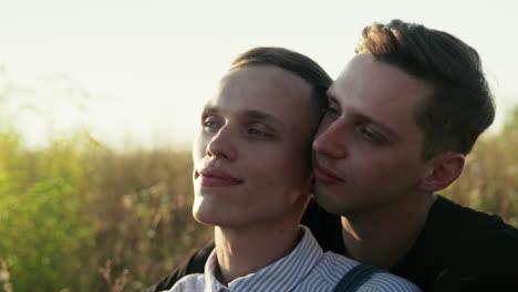 couple on a date in a flower field