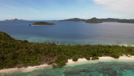 4K-drone-video-of-a-beautiful-tropical-island-in-Palawan,-Philippines