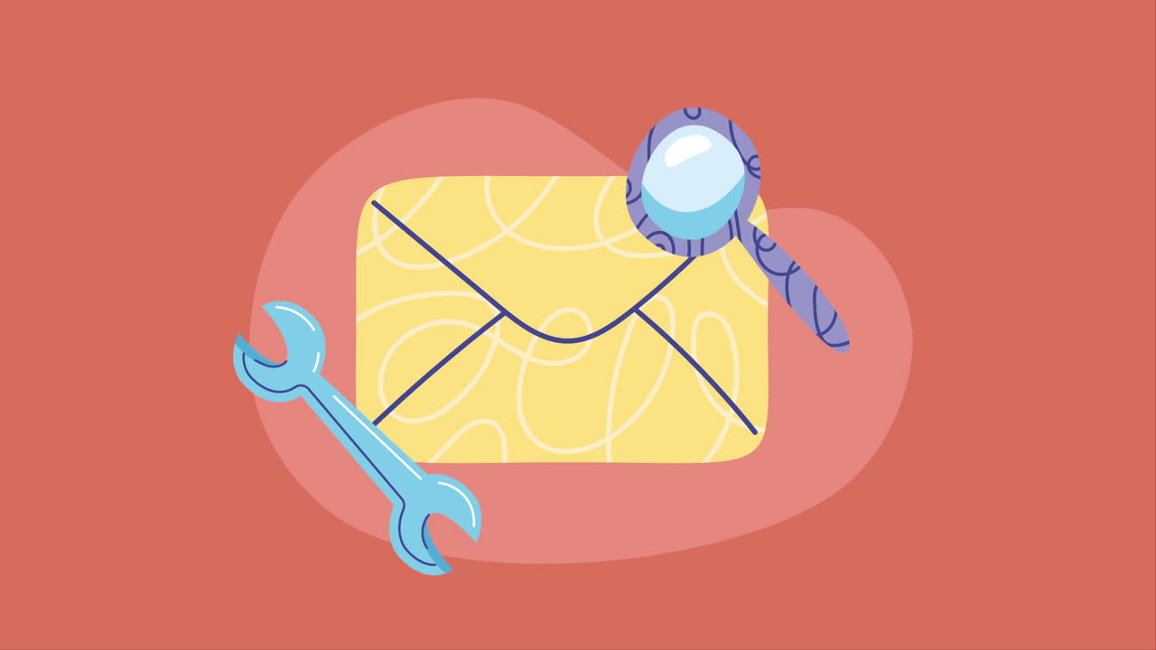 animazione del servizio postale di posta in busta