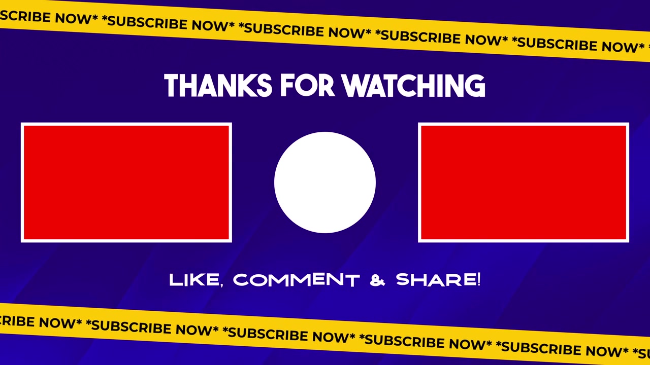 Modello di schermata finale di YouTube con invito all'azione per l'iscrizione
