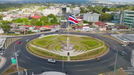 san jose, costa rica - february 28, 2023 - rotonda de la bandera roundabout in san pedro