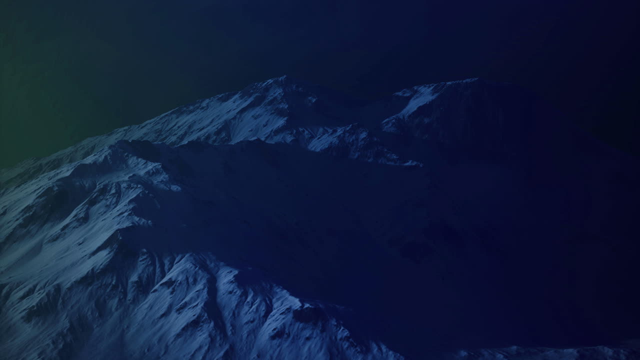 Majestic mountain landscape under a starry night sky in serene colors