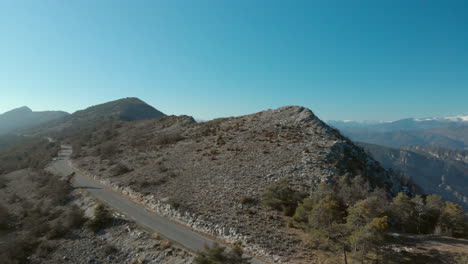 drone footage over french alpes