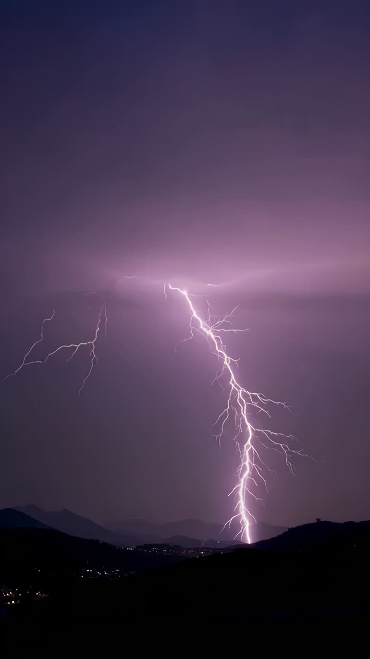 Dramatic Sky with Lightning and Clouds