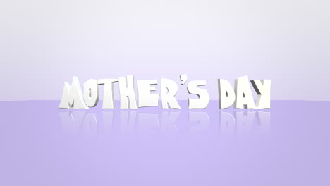 cartoon white mothers day text on purple gradient