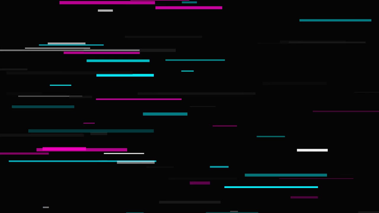 Abstrakt bevægelsesgrafik med horisontale linjer, der bevæger sig på sort baggrund