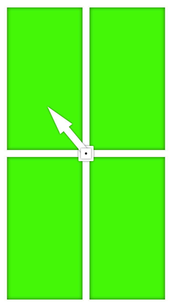 Rotating Arrow on Split Green Screen Template
