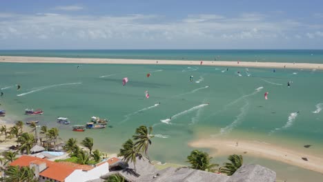 casas y resorts de lujo bordean la costa en la isla guajiru en brasil