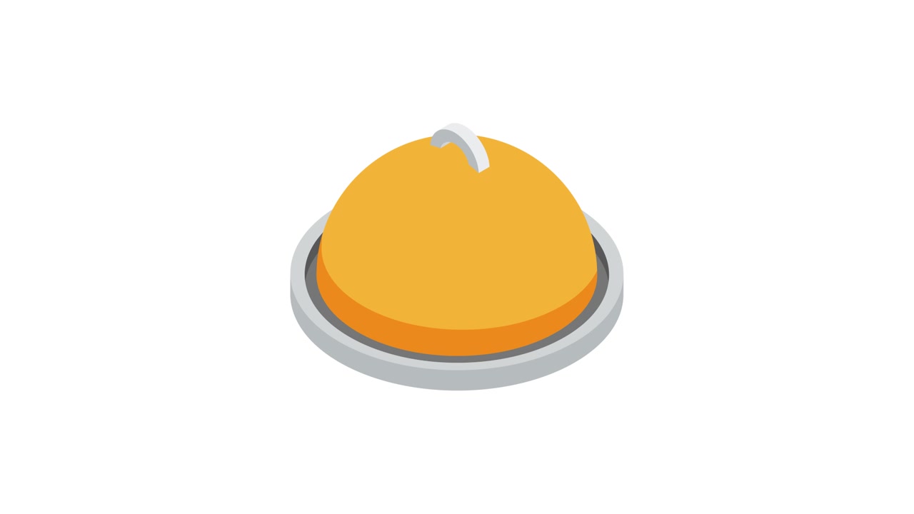 Animated Yellow Service Bell Button Being Pressed