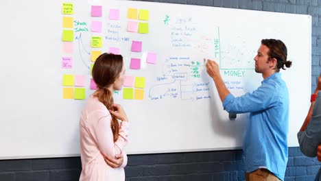 businessman explaining on whiteboard