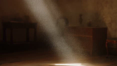 Sunlight streaming into a dusty old room