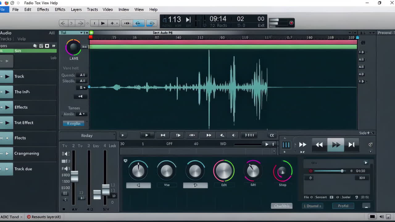 interfaz de software de edición de audio
