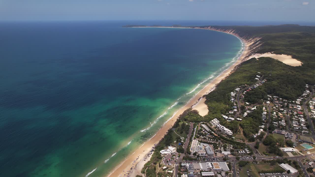 Aerial Footage of the Coastal Cliffs and Dunes Inskip Rainbow Beach QLD