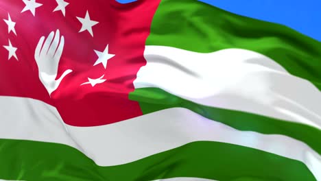 abkhazia flag wavint at wind in slow, loop