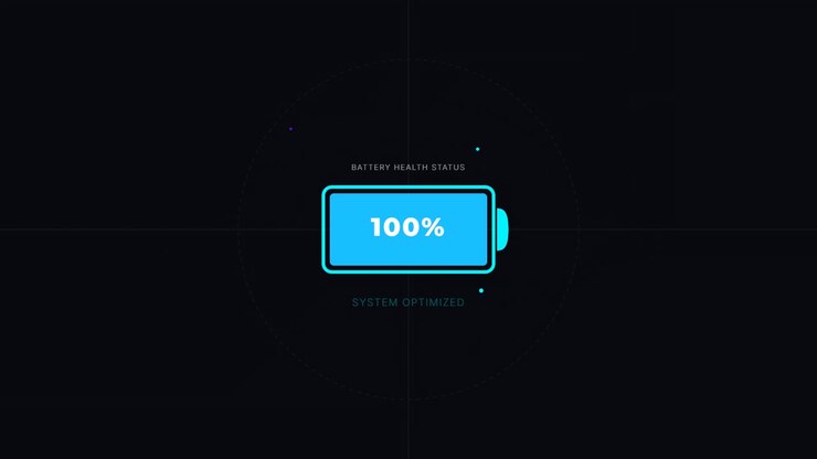 Digital Battery Charging Progress Animation on Dark Background