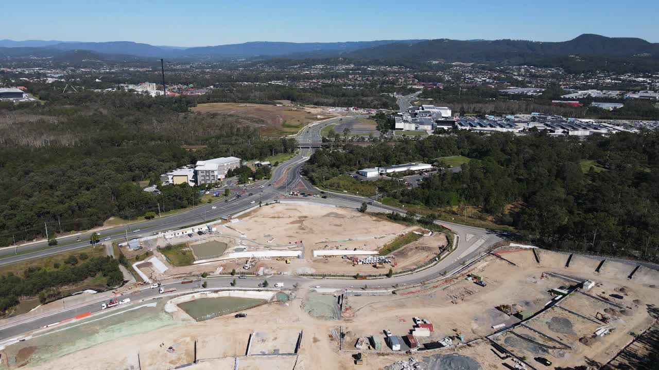 Aerial View of Large Urban Construction and Land Development Site