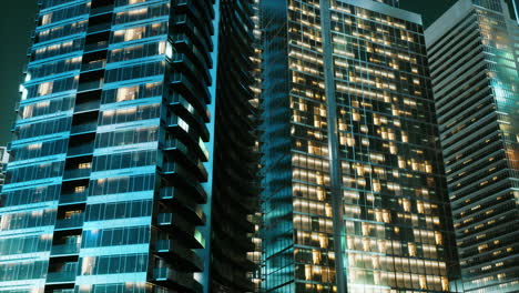 Night-architecture-of-skyscrapers-with-glass-facade