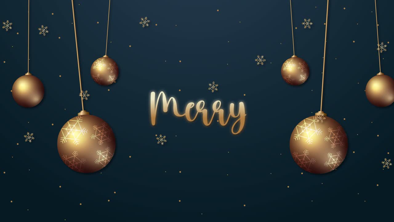 애니메이션 황금 크리스마스 공과 축제 인사