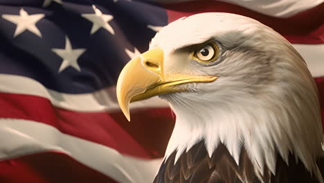 bald eagle with american flag
