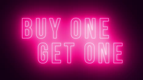 animated buy one get one writing with neon purple model