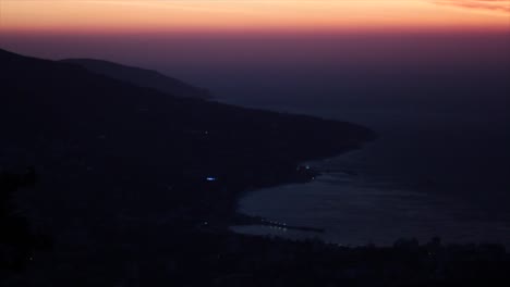 coastal sunset view at dusk