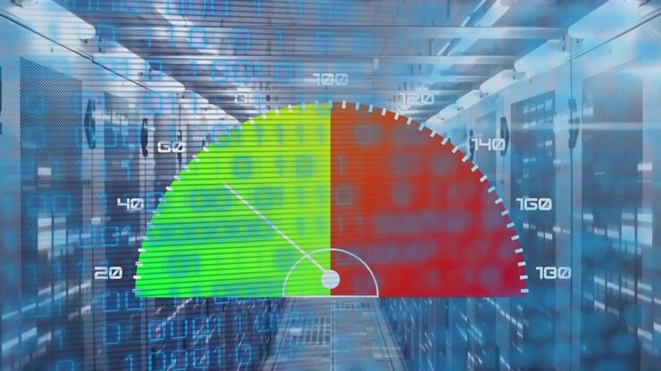 Animazione dell’elaborazione dati in una server room