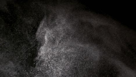 powder isolated on black background