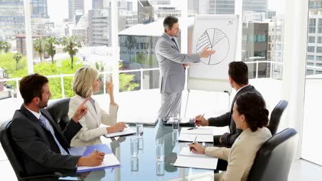 Businessman-giving-presentation-to-colleagues